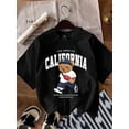 thumbnail image 2 of Style Bear Graphic White Round Neck Short Sleeve Fitted Women T-Shirt, Contains Cotton, Suitable ForCamisetas para mujer, lindas camisetas con estampado gráfico, de manga corta, estilo casual, para ve, 2 of 7