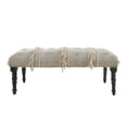 thumbnail image 4 of LR Home Analia 47" Upholstered Accent Bench, Cream/Gray Stripes with Fringe, 16"D x 18"H x 47"W, 4 of 12
