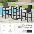 thumbnail image 3 of Sophia & William Patio Outdoor Bar Set HDPE Height Stools & Table Bistro Set Cushioned Wicker Chair Furniture Set, 3 of 9