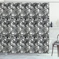 thumbnail image 1 of Ambesonne Leaf Shower Curtain, Vintage Lace Style Gothic, 69"Wx75"L, Black White, 1 of 3