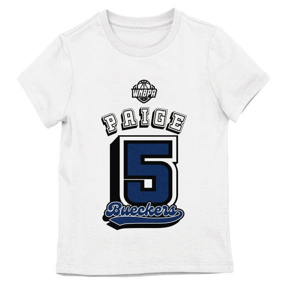 WNBPA 5 Paige Bueckers Girl's White Crew Neck Short Sleeve T-shirt-XS