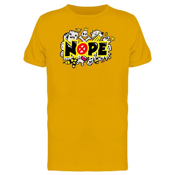 Doodle Nope Yellow Color Tee Men's -Image by Shutterstock