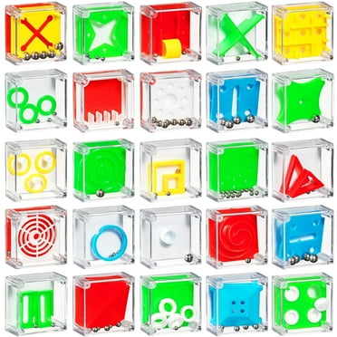Bedwina Mini Cube Puzzle Box Set - (Pack of 24) Balance IQ Party Favor Games for Kids, Teens and Adults, 1.5 Inch 3D Brain Teaser Maze Ball Toy Puzzles