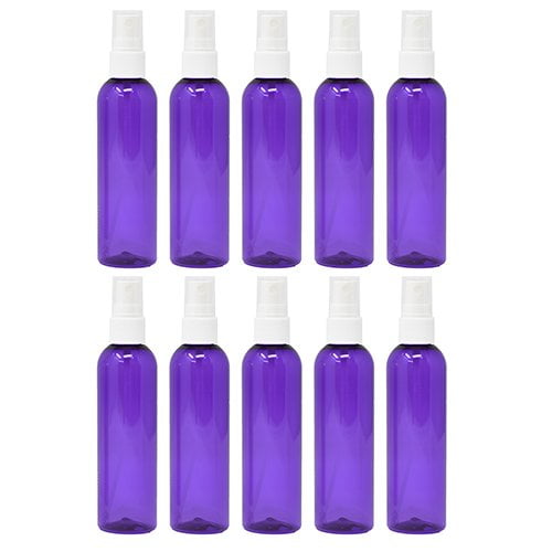 10 Piece Purple Plastic Spray Bottles Empty 4 oz with Fine Mist