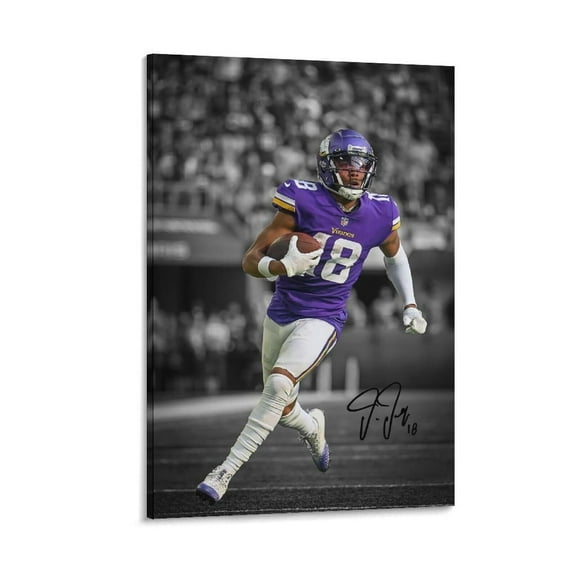 Justin Jefferson American Football Canvas Wall Art Posters For Room Aesthetic And Decor 55 Poster For Bedroom Bathroom Living Room Office Kitchen Decor