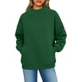 thumbnail image 2 of Womens Oversized Mock Neck Sweatshirts,Long Sleeve Pullover Plus Size Thick Tops,2025 Casual Fall Winter Outfits With Pockets Green XXL, 2 of 7
