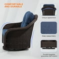 thumbnail image 4 of MeetLeisure 1 Pieces Outdoor Patio Furniture Wicker Swivel Chair with Cushions for Backyard, Navy, 4 of 9