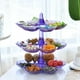 thumbnail image 3 of Frutero de 3 niveles, bandeja multiusos para dulces, soporte para estante, torre, exhibición s Púrpura Gloria Canasta de frutas, 3 of 8