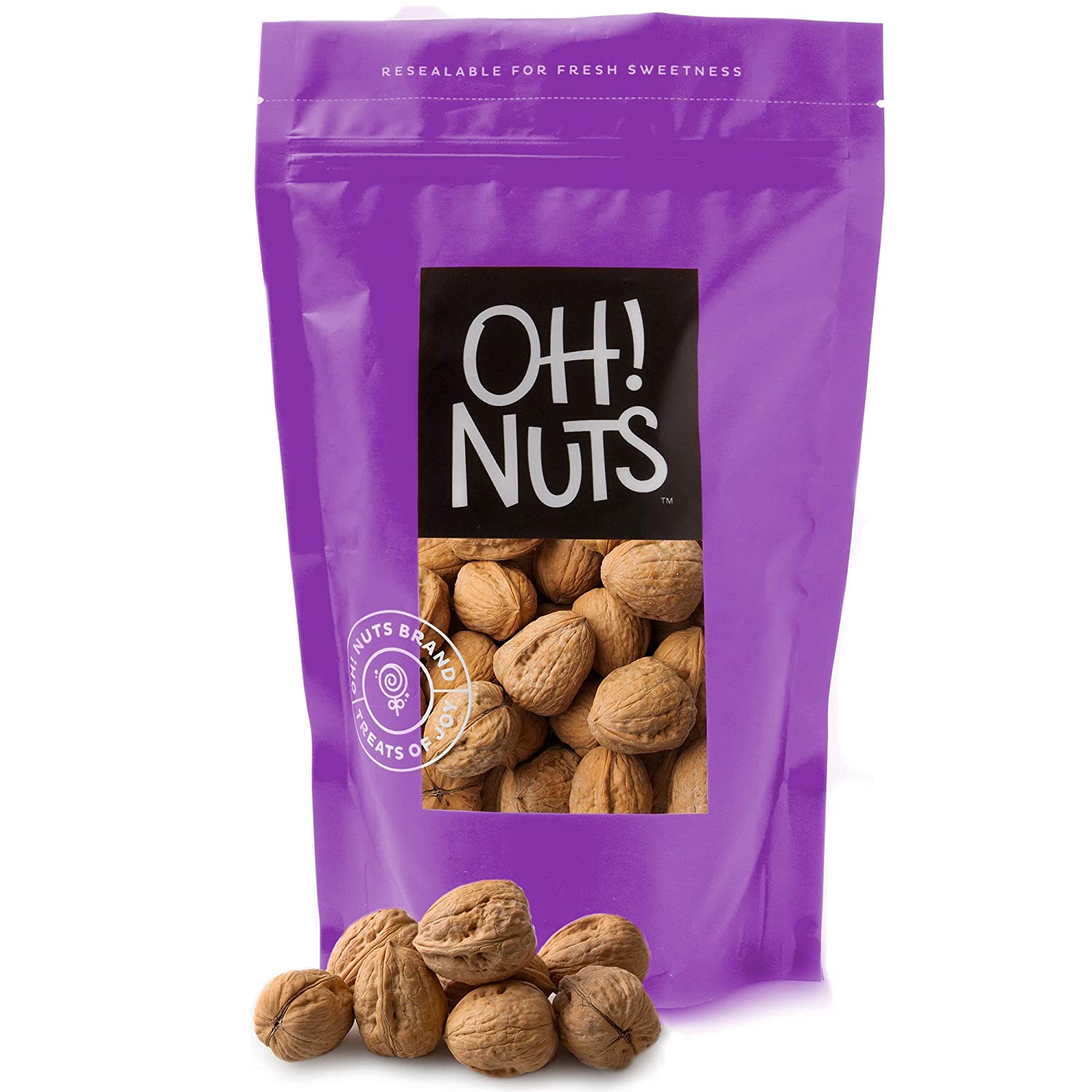 Oh! Nuts Raw Walnuts in Shell, Healthy Natural Whole Nuts 32oz