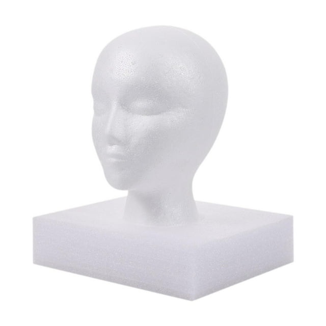 Cabeza de maniquí femenina de espuma, modelo de cabeza femenina, exhibición de peluca, exhibición de cabeza de peluca multiusos resistente, para salón 52x28x11cm