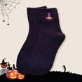 thumbnail image 2 of Huowey Halloween Socks For Women Men Crew Socks Pumpkin Ghost Witch Pattern Halloween Gift Fall Winter Cozy Festival Party Socks,Black, 2 of 4