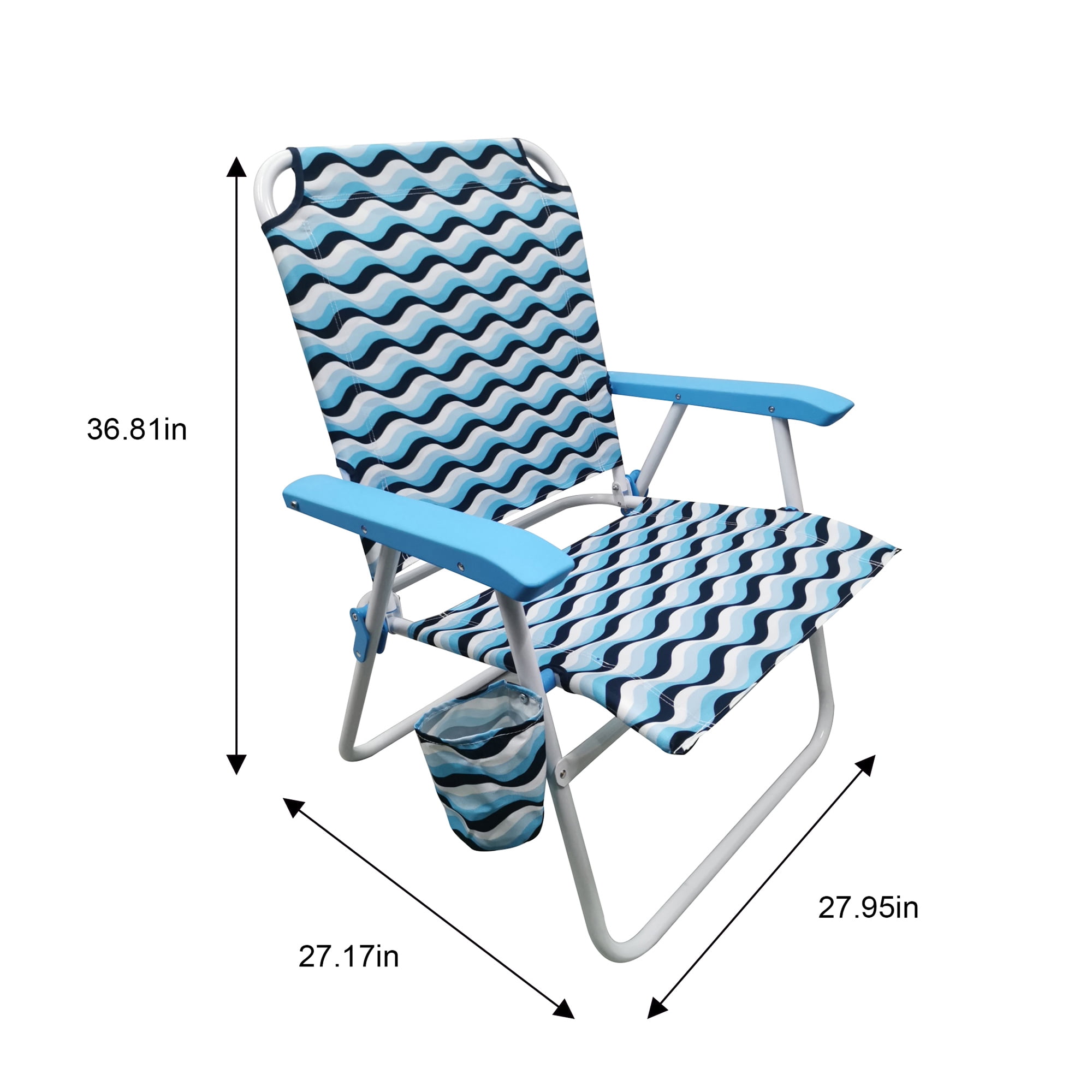 Mainstays Oversize Fabric Beach Chair, Blue Wave