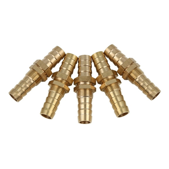 10mm Straight Brass Hose Barb Fitting Connector Coupler for Joiner Air Water Fuel Pipe 5pcs