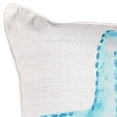 thumbnail image 2 of Jordan Manufacturing 18" x 18" Turquoise and Cream Starfish Nautical Square Reversible Decorative Throw Pillow with Welt, 2 of 4
