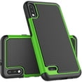 thumbnail image 2 of LG K32 Case, LG K22 / K22 Plus Cute Case, [Tmajor] Hybrid Solid Shock Absorbing [Green] Rubber Silicone TPU & Plastic Scratch Resistant Bumper Grip Sturdy Hard Phone Cases Cover, 2 of 6