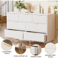 thumbnail image 2 of FURNIWAY Dresser for Bedroom, Fluted Modern Dresser with Gold Pulls and 7 Drawers,Fluted Wood TV Stand for Living Room, Hallwa,White, 2 of 9