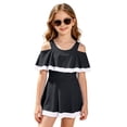 thumbnail image 4 of Shachafan Girls Ready Piece Swimwear For Girls With Ruffle Trim | Solid Bathing For Summer Two Piece Girls Bathing Suit, 4 of 4