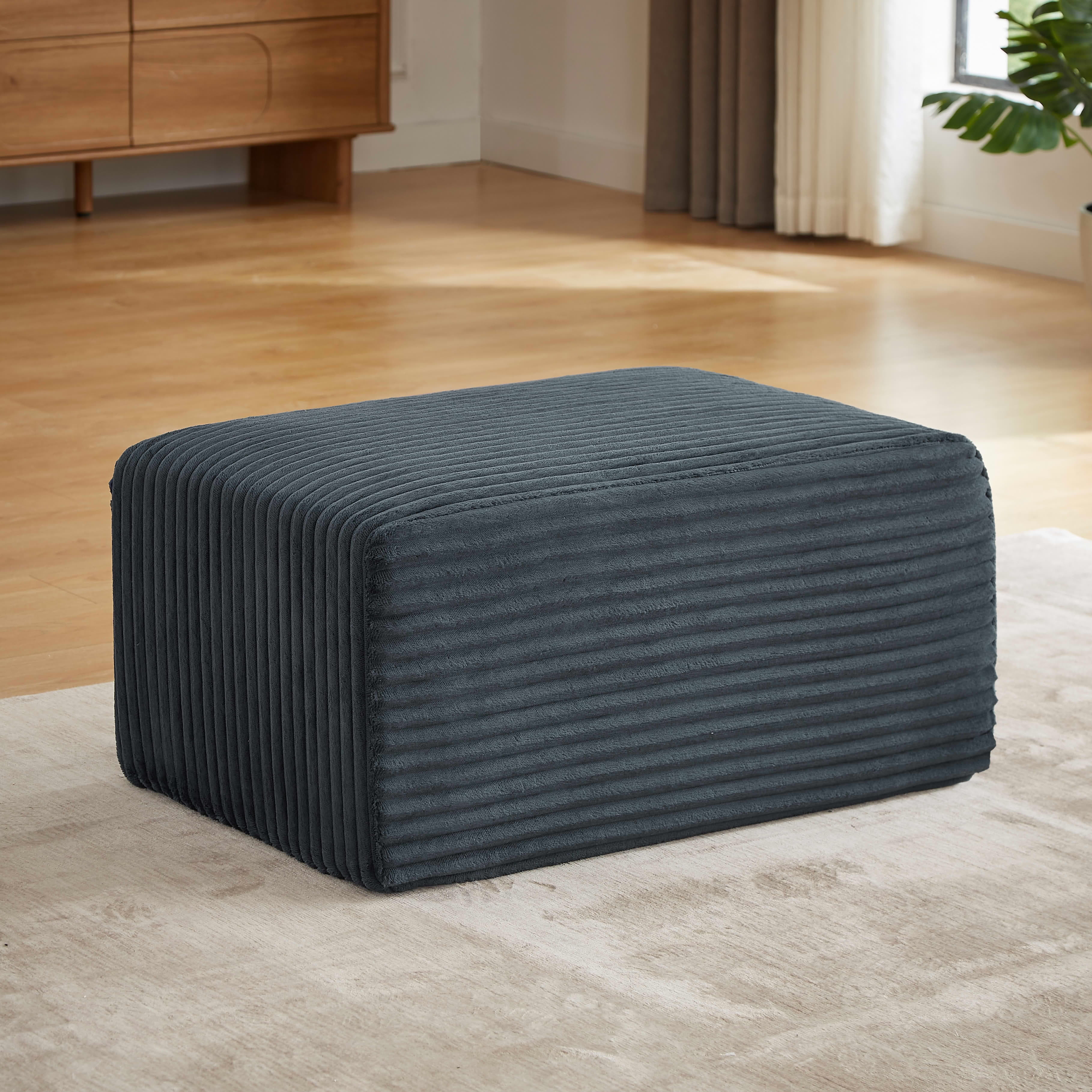 MAYEERTY Boneless Ottoman, 35×24" Footrest for Cloud Sectional Sofa, Living Room & Apartment, Dark Gray