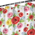 thumbnail image 3 of Pioneer Flower Floral Print Pattern Shower Curtain 72"x72", Bathroom Decorative Shower Curtain Set with 12 Hooks, Waterproof Washable, 3 of 6