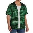 thumbnail image 2 of Sikiie Ferns Leave Green Foliage Men's Cuban Shirt, Hawaiian Shirts, Business Casual Button Down Shirts, Short Sleeve Shirt-Small, 2 of 5