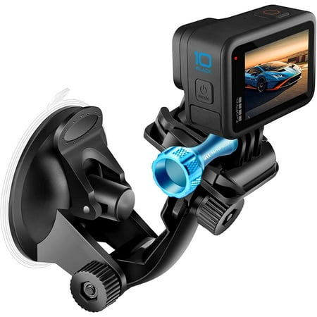 Image of Car Suction Cup Mount for GoPro Hero 10 9 8 7 6 5 4 3 3+ 2 Session Black Silver & Other Action Camera