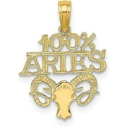 Solid 10K Yellow Gold 100% ARIES Zodiac Charm - 19mm