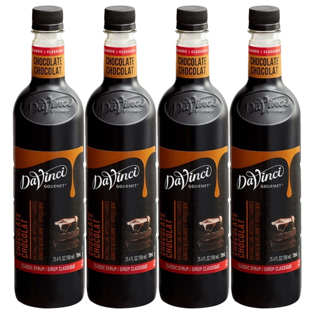 DaVinci Gourmet Classic Sirop au Chocolat – Riche Essence de Cacao Semi-Sucré et Solubilité Instantanée, Bouteille Professionnelle de 750 ml (25,36 oz)
