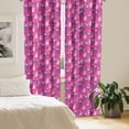 thumbnail image 2 of Ambesonne Modern Curtains, Armchairs Fruits Leaves Art, Pair of 28"x84", Hot Pink Persian Blue, 2 of 5