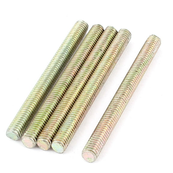 1mm Pitch M6 x 65mm Full Threaded Rod Bar Bronze Tone 5 Pcs