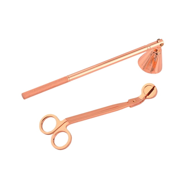 DOLITY Metal Candle Accessory Set, Candle Wick Dipper, Cutter Tool Extinguisher Candle Rose Aureate