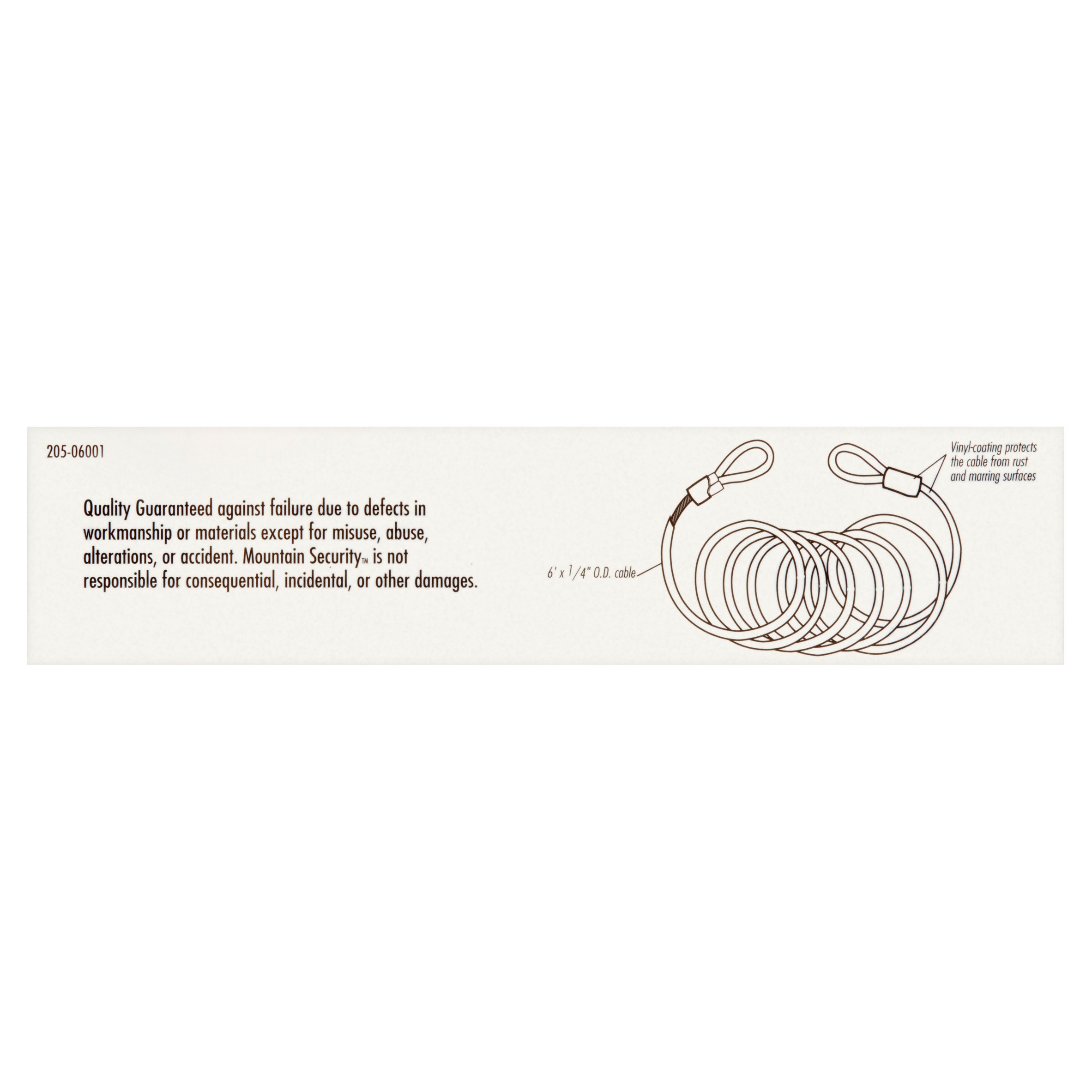 Mountain Security 6 ft. Weatherproof Flexible Steel Cable with Loop Ends