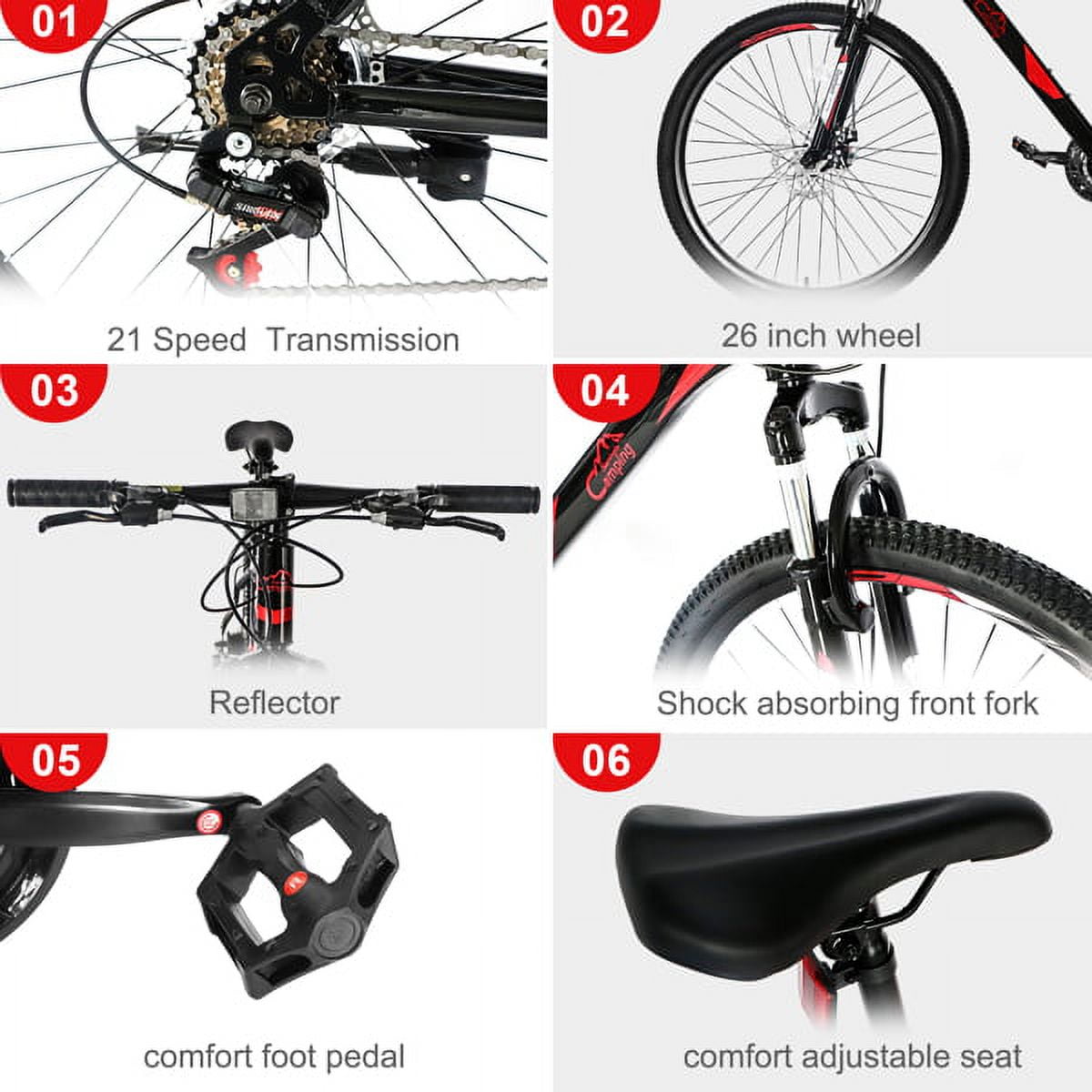 Mountain Bike, 26 inch Outdoor Cycling Bike,18-Speed/High-Carbon Steel/Dual Full Suspension, Adjustable Seat for Men Women Adult, MTB Bicycle with Suspension Fork,Black