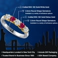 thumbnail image 2 of Gem Stone King 10K Two Tone Gold Lab Grown Diamond and Red Created Ruby Wedding-Bands Ring for Women | 1.01 Cttw | Round 3.5MM | Gemstone April Birthstone | Size 8, 2 of 6