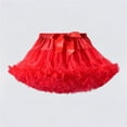 thumbnail image 2 of SGFCWSX Girls Tutu Skirt Kids Bow Ruffle Layered Elastic Waist Fluffy Dance Skirts Red Size 8-10 Years, 2 of 6