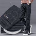 thumbnail image 5 of Pantalones vaqueros retro de color azul claro para hombre, pantalones holgados y elegantes de verano, pantalones vaqueros clásicos sueltos, rectos y lavados al por mayor para hombre, 5 of 5