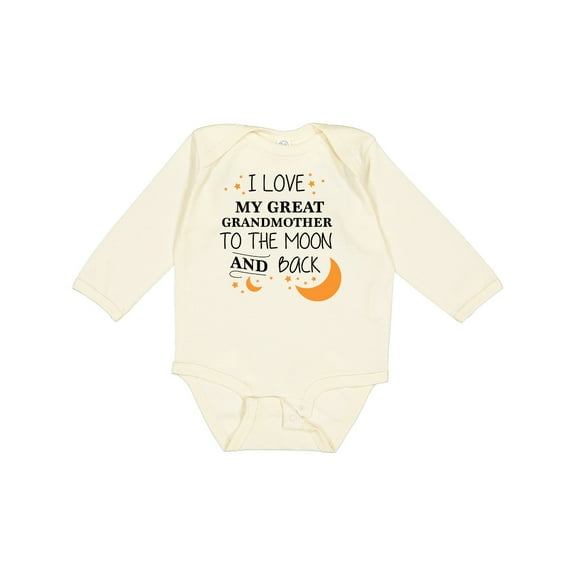 Inktastic I Love My Great Grandmother to the Moon and Back Boys or Girls Long Sleeve Baby Bodysuit