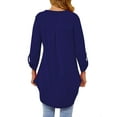 thumbnail image 5 of Nlife Women Solid Color 3/4 Sleeve V Neck Shirt, 5 of 10