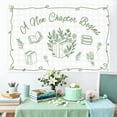thumbnail image 4 of 6x4FT Green Storybook Baby Shower Backdrop A New Chapter Begins Photography Background Floral Book Bridal Shower Wedding Engagement Bachelorette Party Decorations Banner Photo Booth Props, 4 of 6