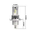 thumbnail image 2 of H4 LED Bulb, 6500K White for 12V-24V Car Hi/Lo Beam Conversion Headlight Bulb Kit. (4 Pcs), 2 of 5