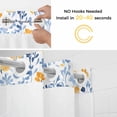 thumbnail image 2 of Watercolor Grey No Hooks Shower Curtain with Snap-in Liner Blue and Yellow Flower Leaves Spring Plant Shower Curtains for Bathroom, Waterproof, Easy Install, Washable 48"x72", 2 of 9