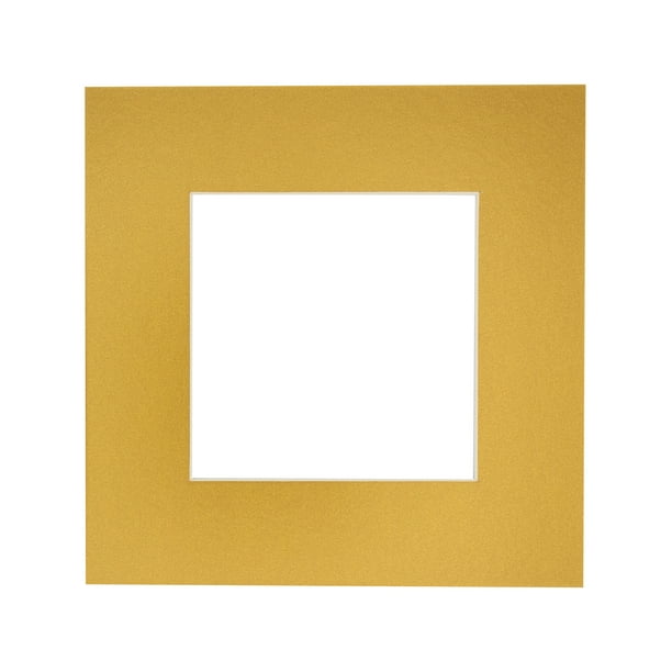 Metallic Gold Acid Free 7x7 Square Picture Frame Mat with White Core ...