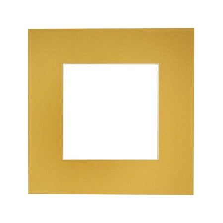 

Metallic Gold Acid Free 20x20 Picture Frame Mats with White Core Bevel Cut for 8x8 Pictures - Fits
