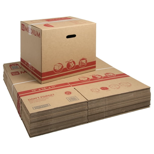 Pen+Gear Medium Recycled Moving and Storage Boxes, 19" L x 14" W x 17