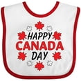 thumbnail image 3 of Inktastic Happy Canada Day- Maple Leaf Circle Boys or Girls Baby Bib, 3 of 4