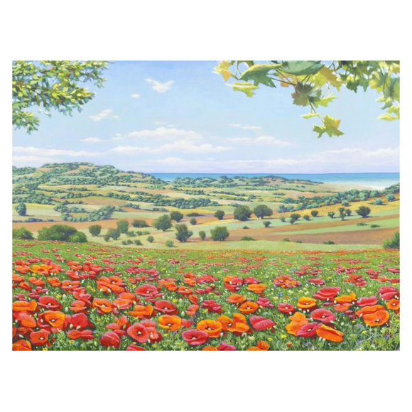 Campo di papaveri-Paper Art-34"x26"