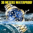 thumbnail image 3 of ZUNPAI Watches for Men with Luminous Calendar Waterproof, Men's Wristwatch Fashion Quartz Analog Stainless Steel Strap Watch, 3 of 7