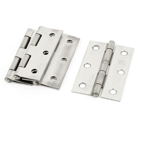 Unique Bargains 4Pcs Stainless Steel Square Shape Interior Door Butt Hinge Hardware 2.5