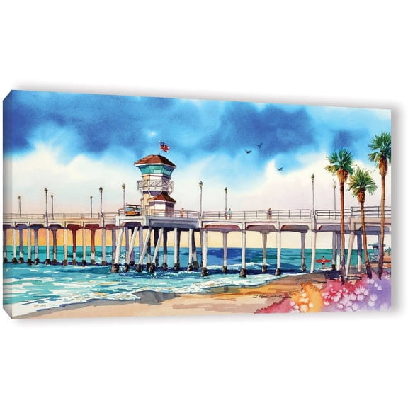 ArtWall Bill Drysdale "Sage Surf City Pier" Gallery-Wrapped Canvas