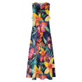 thumbnail image 4 of Orchidée et Lys Robe Florale Été Fleurs Imprimé Mode Rue Boho Plage Longues Robes Design Féminin Club de Nuit Robe Maxi, 4 of 5
