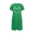 thumbnail image 5 of Ohufall Womens Nightgowns Fashion Casual Heart Printed Short Sleeve Nightshirt Loose Comfy Crew Neck Sleep Shirt, 5 of 6